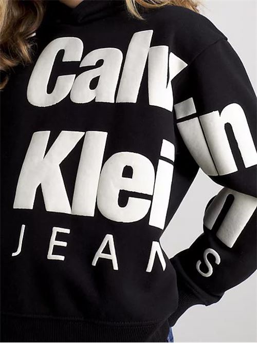 BLOWN-UP LOGO FLEECE HOODIE CALVIN KLEIN JEANS | IB0IB01860/BEH